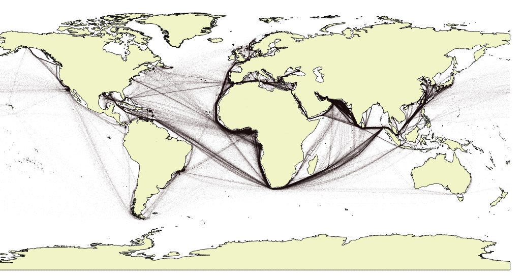 Map vessels positions in QGIS
